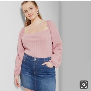 NWT Target's Wild Fable Square Neck Pink Crop Top
